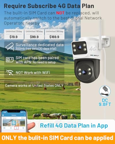 GENBOLT 4G LTE Cellular Security Camera Outdoor No WiFi, Dual Lens PoE Surveillance Camera CCTV with Sim Card, 24/7 Recording Plug in Wired IP Cam with Auto Tracking Human Detection - Image 2