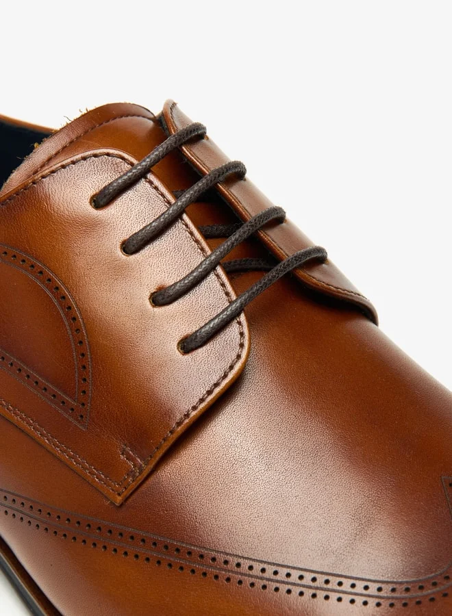 دوتشيني Duchini Men's Solid Derby Shoes with Lace-Up Closure