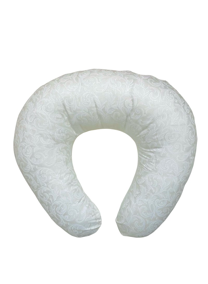 Little Bee Baby Nursing Pillow Breast Feeding Nursing Pillow and Positioner for Babies, Feeding Support for Mom & Baby, Tummy Time Pillow, for Breastfeeding & Bottle Feeding Nursing Pillow (White Cotton Self Design