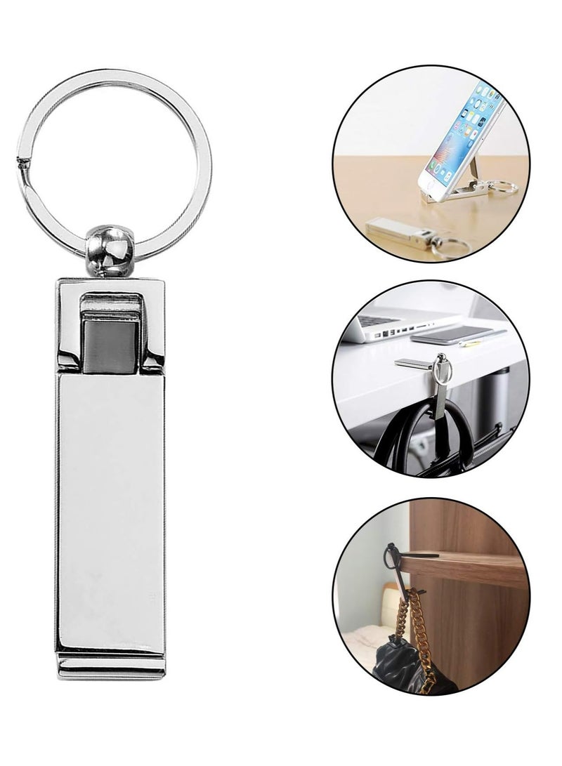 Oasisgalore Instant Bag Hanger Collection - Foldable Handbag Hook for Table Desk - Women's Handbag Storage Folding Decor Table Hook (Silver) - Image 1