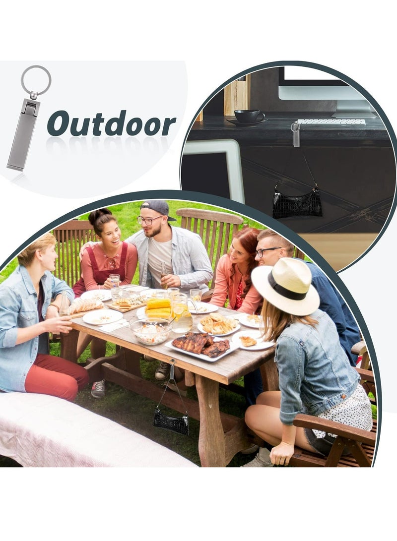 Oasisgalore Instant Bag Hanger Collection - Foldable Handbag Hook for Table Desk - Women's Handbag Storage Folding Decor Table Hook (Silver) - Image 3