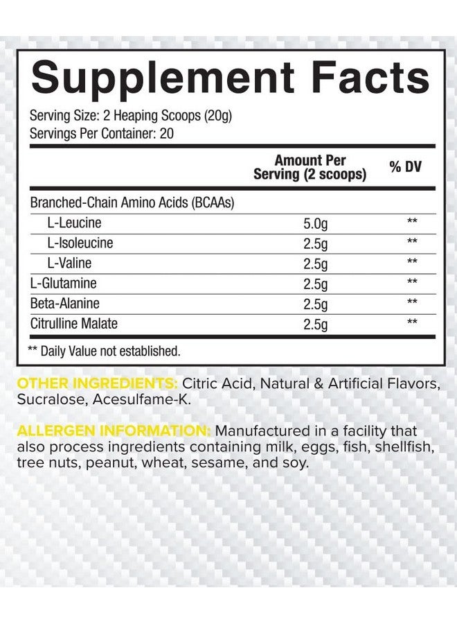 Core Nutritionals مكمل BCAA المتقدم من كور نيوترشنالز بلاتينيوم ABC أثناء التمرين مع 2.5 جرام جلايسين، بيتا ألانين، سترولين ماليت، 20 حصة (ليمون دروب) - Image 4