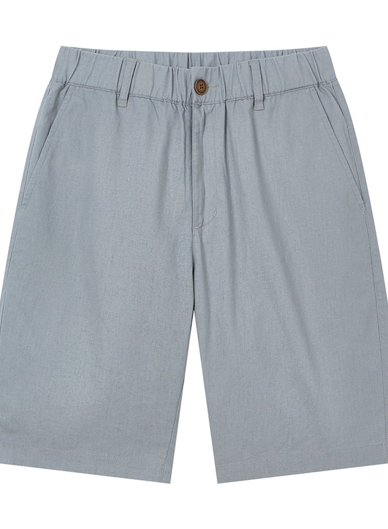 GIORDANO Men's Slim Linen Cotton Bermuda Shorts - Image 3