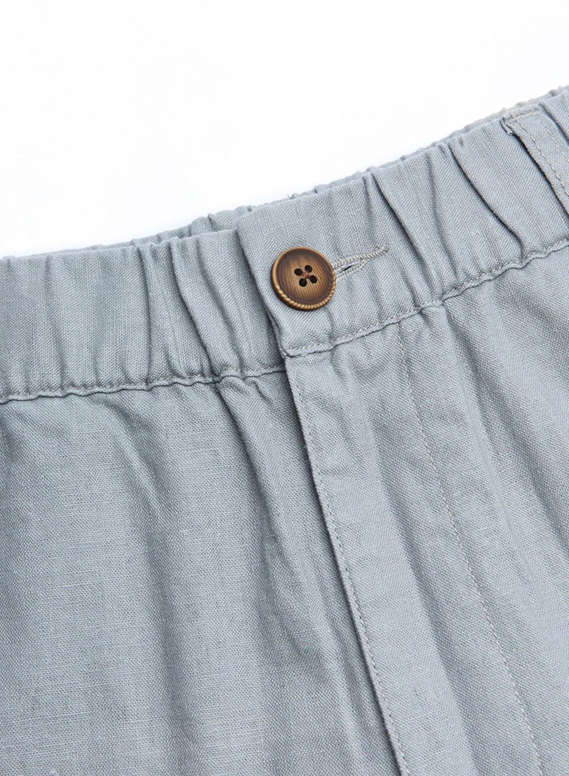 GIORDANO Men's Slim Linen Cotton Bermuda Shorts - Image 5
