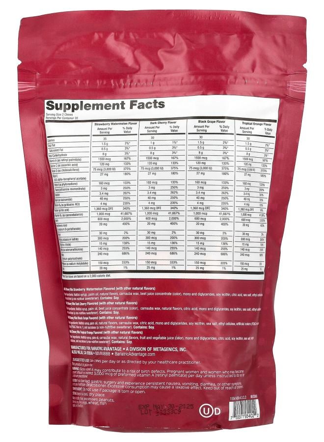 Bariatric Advantage Multi Chewy Bite Assorted Fruit  60 Soft Chews - Image 2