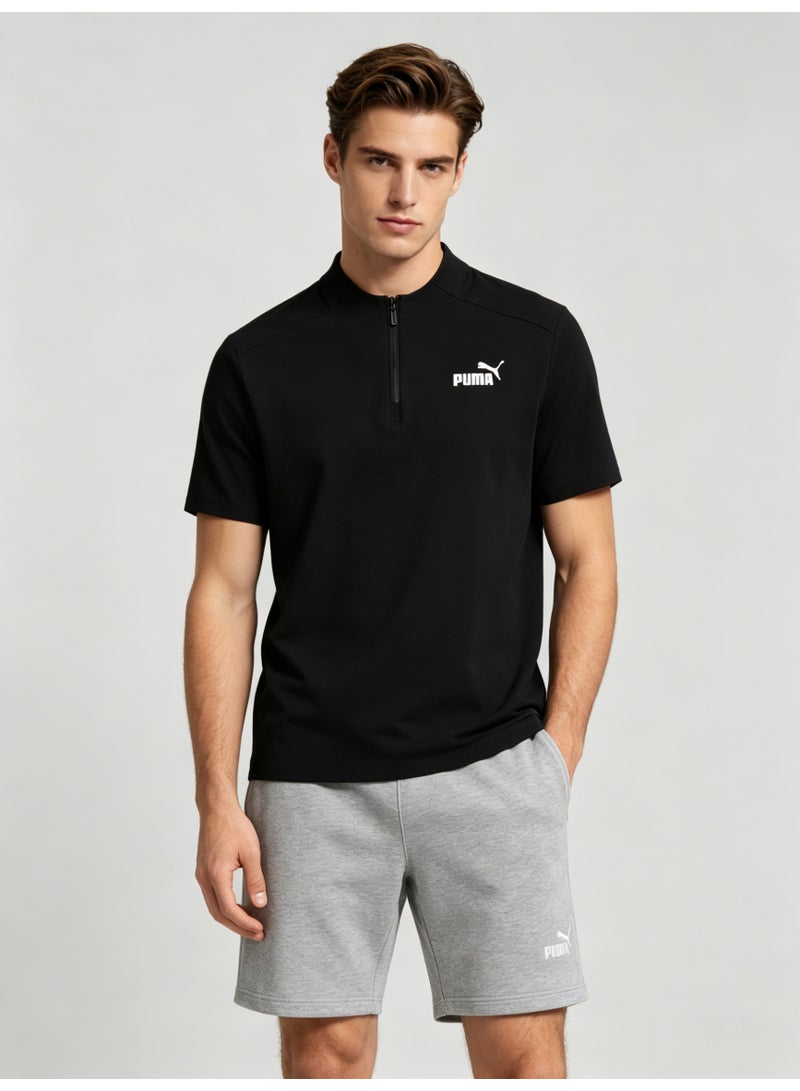 بوما PUMA Men’s Quarter-Zip Performance T-Shirt - Black - Image 2