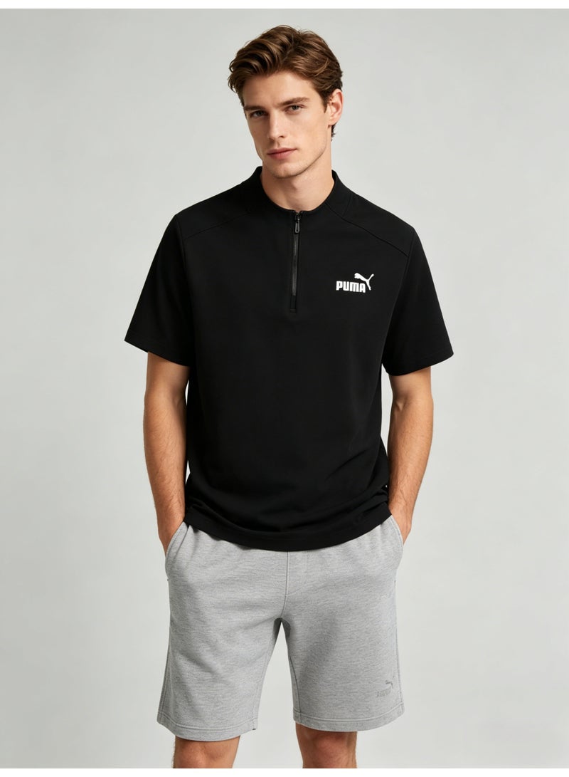 بوما PUMA Men’s Quarter-Zip Performance T-Shirt - Black - Image 4