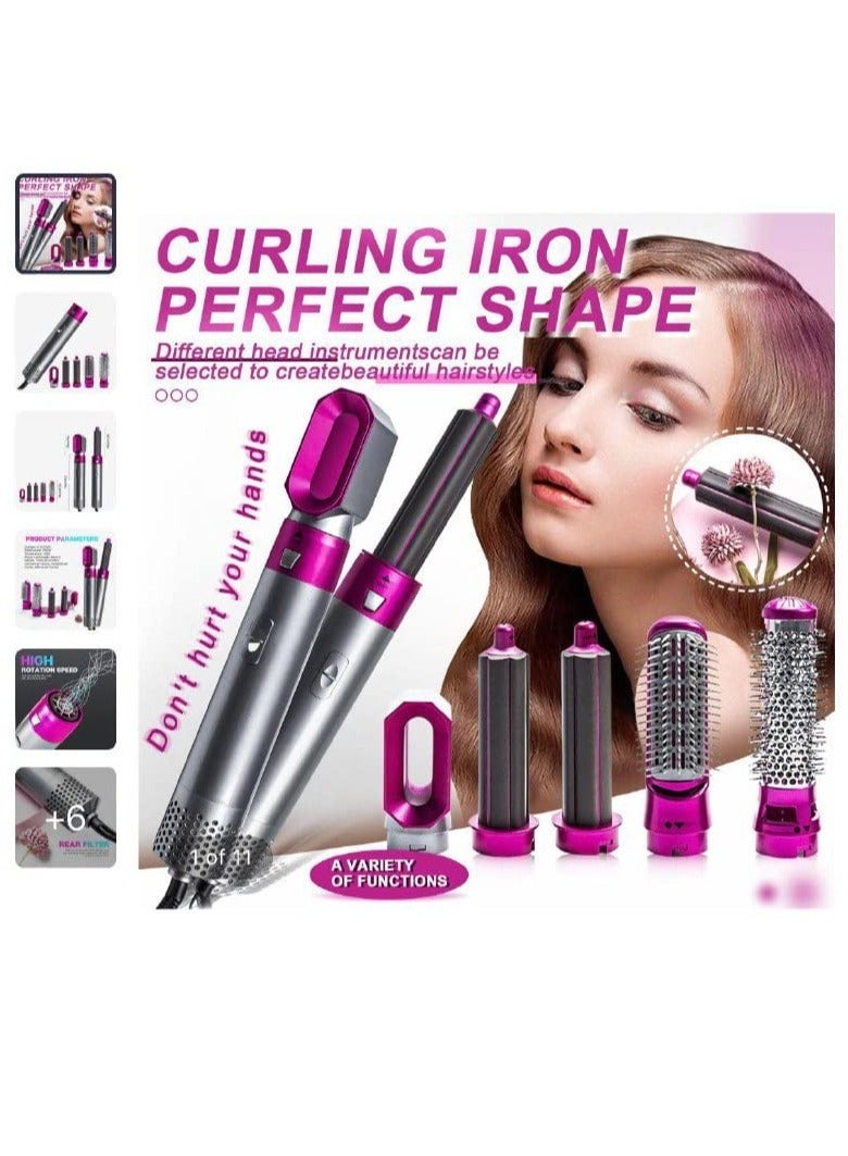 5 in 1 Hair Dryer Brush Set，Detachable Straightening Brush Curler, Negative Ion Auto Suction Curler, Replaceable Hot Hair Brush Head Women Styling Gift - Image 3