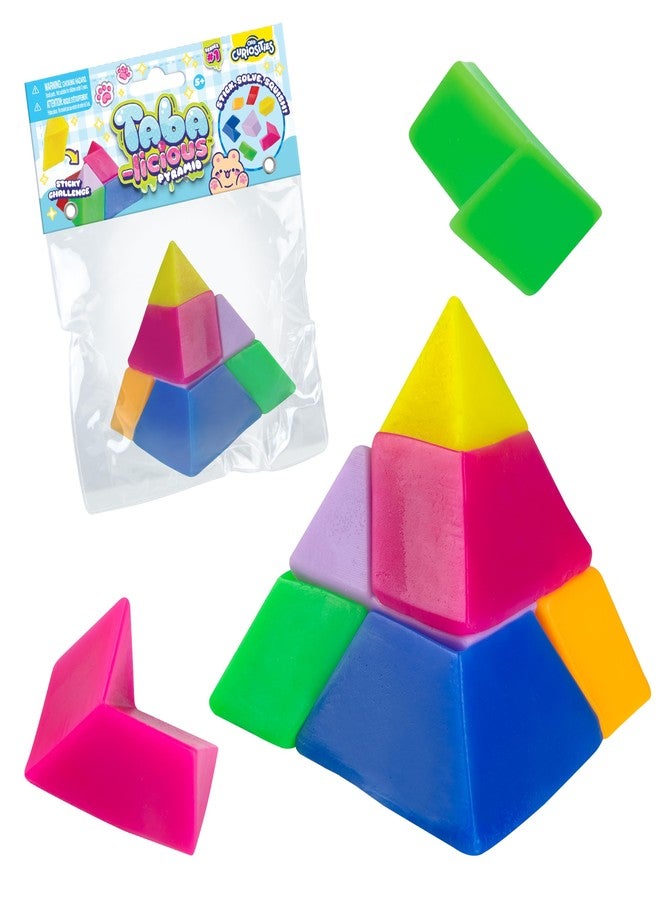The Orb Factory ORB Tabalicious Squish N Stack Puzzle Pyramid Squishy Toy - Fun, Cute, Pyramid Puzzle With 7 Pull Apart TABA Squishies Shapes - Squishy Stress Ball Toys - Kawaii Sensory Fidget Toy for Kids and Adults - Image 1
