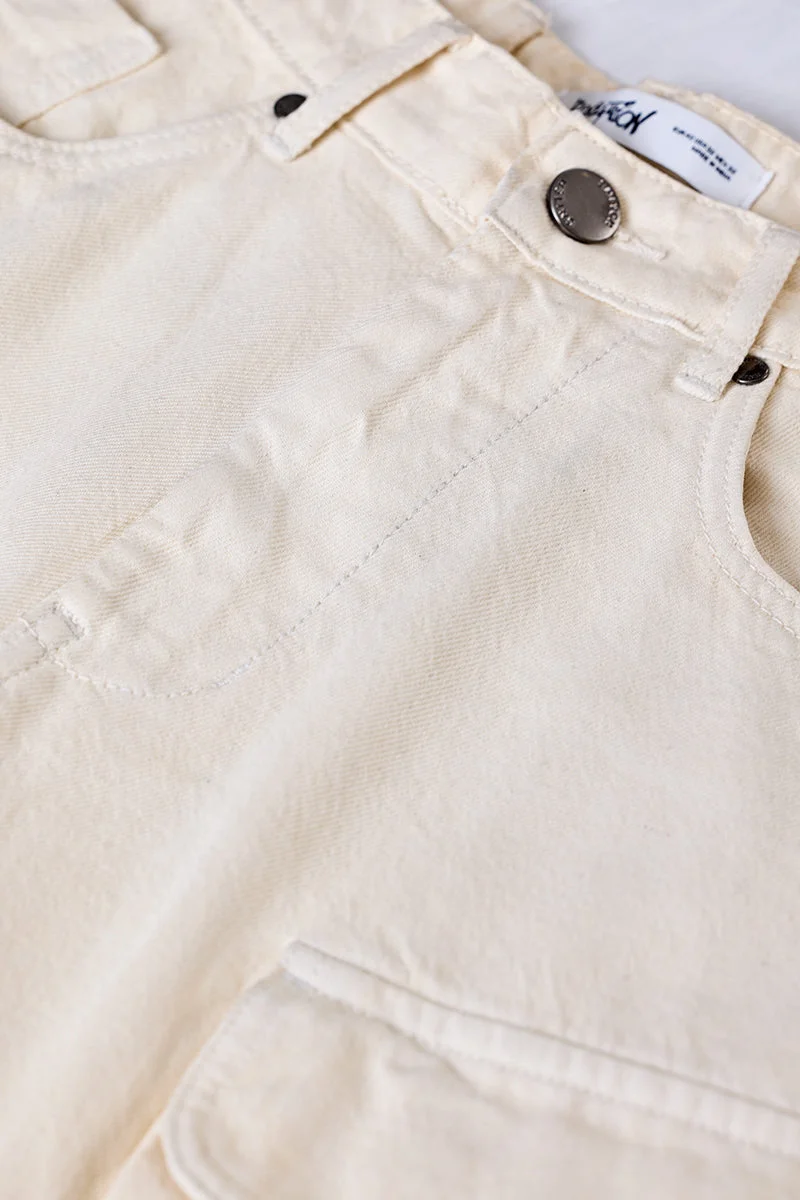 SNITCH Snitch Revolution Cream Baggy Fit 12 Pocket Cargo Jeans