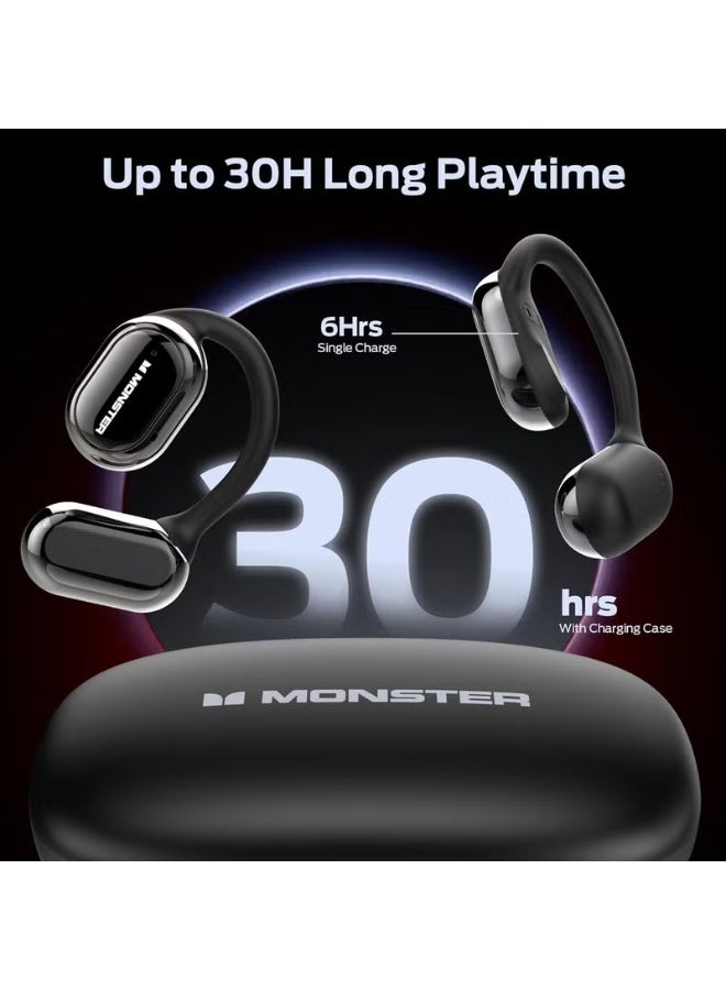 Monster Wireless Open Ear Sports Headphones, Bluetooth Air Conduction Neckband Headset, HD Stereo Sound with Built-in Microphone, Rechargeable Open Ear Earphones, Secure Comfortable Fit for Running Gym Cycling Office Travel Gaming - Image 3