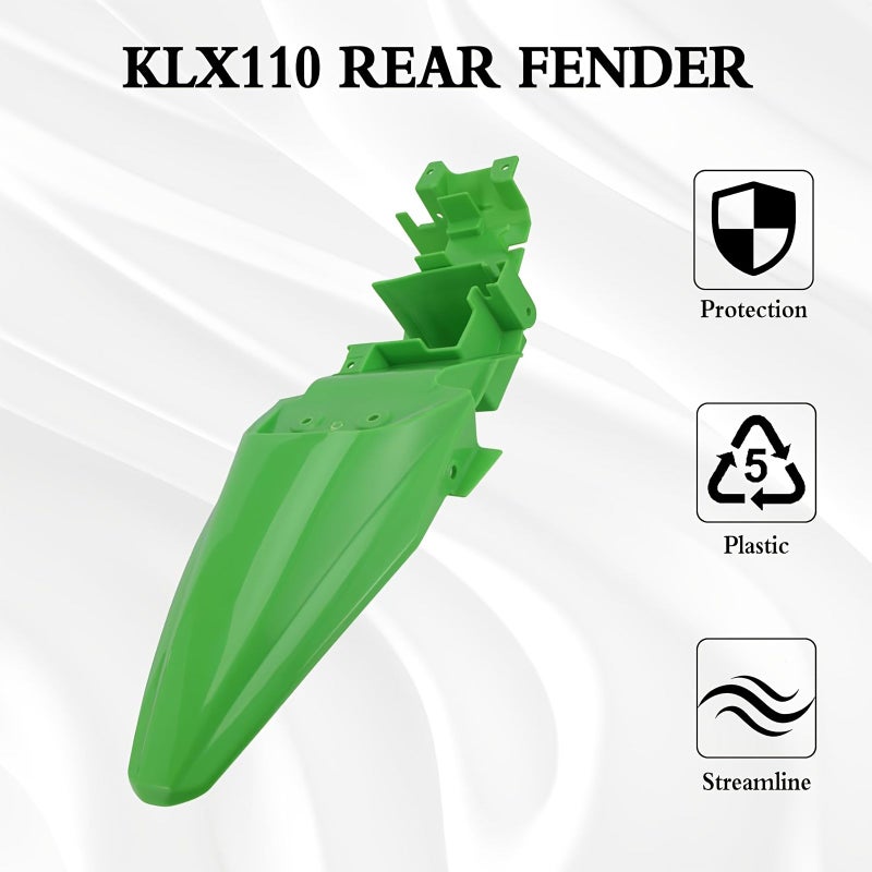 واقي الطين البلاستيكي الأخضر لـ Kawasaki KLX110 KLX110L من 2011 إلى 2025 - Image 3