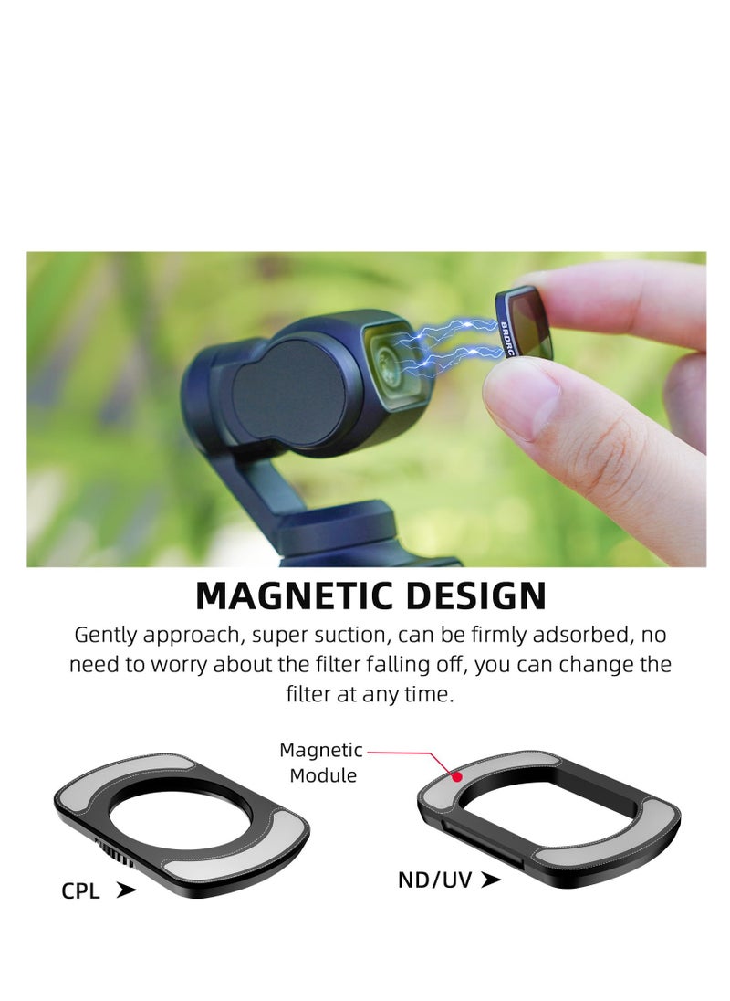 SYOSI - ND Filters Set Fit for DJI Osmo Pocket 3, CPL ND8 ND16 ND32 Lens Filter, Fit for DJI Osmo Pocket 3 Creator Combo Camera Accessories, Adjustable Polarization Effect, Improving the Clarity (4 Pack) - Image 1