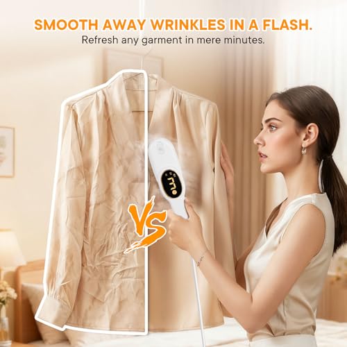 IDACYRIA Smart Travel Steamer for Clothes, 1200W Handheld mini travel Steam All-in-One Portable Steamer Iron with LCD Display, 3 Steam Modes & 5s Fast Heat-up, Garment Steamer for Travel, Home, and Office - Image 5