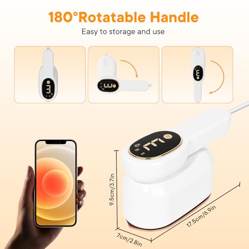 IDACYRIA Smart Travel Steamer for Clothes, 1200W Handheld mini travel Steam All-in-One Portable Steamer Iron with LCD Display, 3 Steam Modes & 5s Fast Heat-up, Garment Steamer for Travel, Home, and Office - Image 3