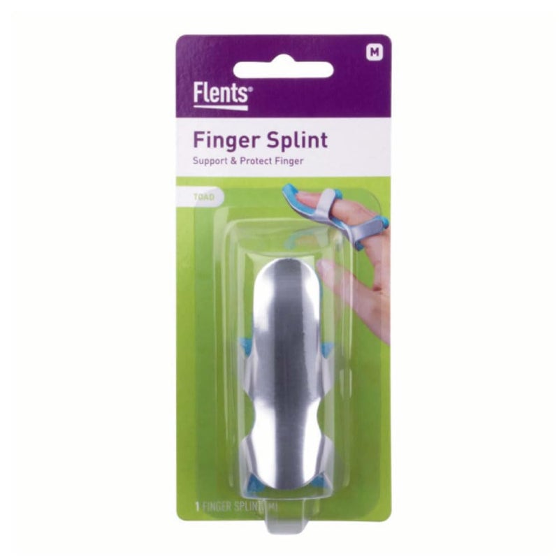 Flents Quickie Finger Splint Protects Injured Finger ToadShaped Foam Absorbs Shock Medium
