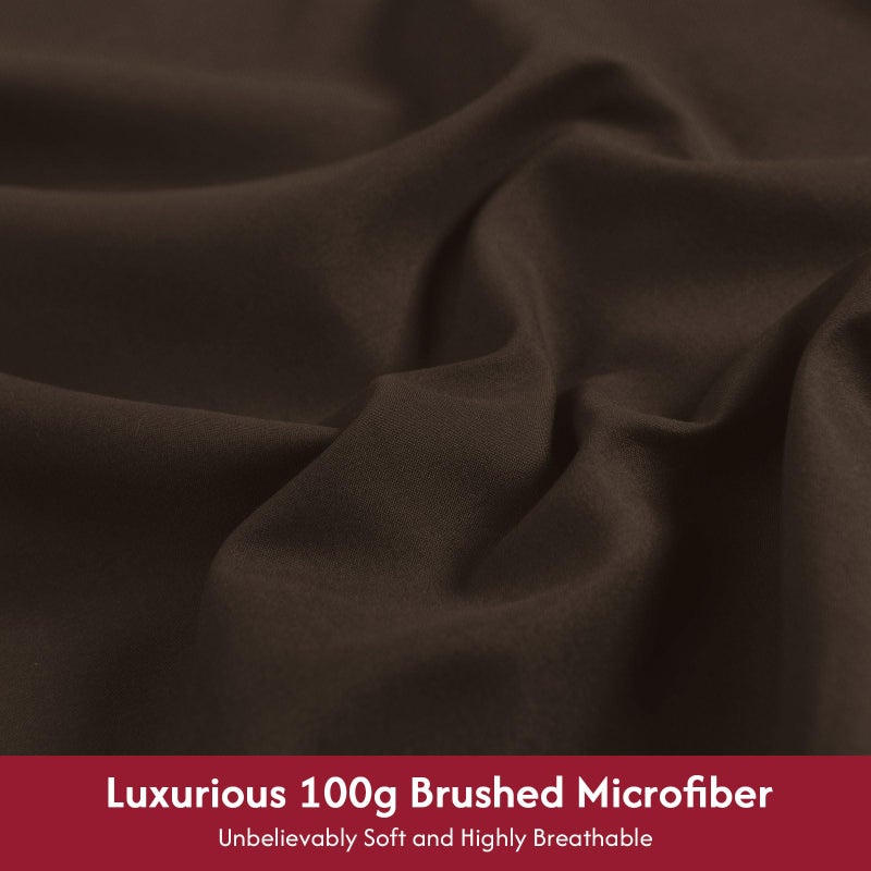 LONAVA Full Size Sheet Set - 6 Piece Hotel Luxury Wrinkle-Free Microfiber Sheet  Oeko-TEX Certified  Breathable & Elastic  16"" Deep Pockets  Brown - Image 2