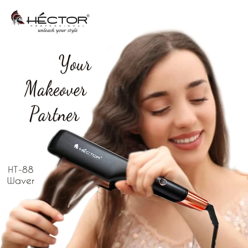 Hector Professional Hair Waver – Dual Barrel Ceramic Hair Styler for Deep Waves – Fast Heating, Frizz-Free, Lightweight & Ergonomic – Suitable for All Hair Types - Image 4