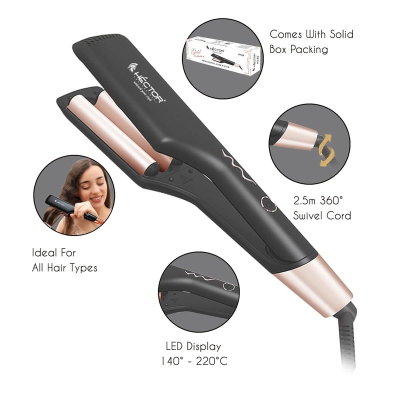Hector Professional Hair Waver – Dual Barrel Ceramic Hair Styler for Deep Waves – Fast Heating, Frizz-Free, Lightweight & Ergonomic – Suitable for All Hair Types - Image 2