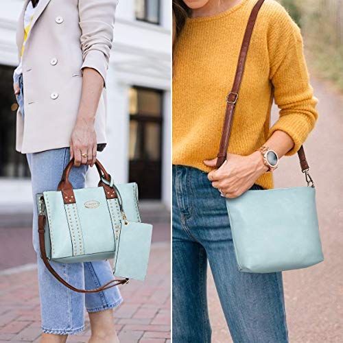 Dasein Purses Handbags for Women Tote Wallet Set Top Handle Satchel Shoulder Hobo Bag 3pcs - Image 2