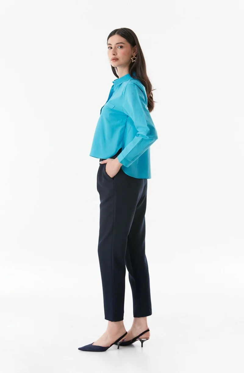 FullaModa Basic Flare Pocket Detailed Shirt