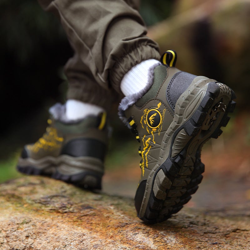 Children'S Shoes, Children'S Hiking Shoes, Winter Waterproof Large Cotton Cold-Proof Outdoor Sports Wear-Resistant Anti-Slip Boys' Hiking Shoes - Image 4