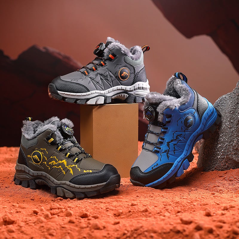 Children'S Shoes, Children'S Hiking Shoes, Winter Waterproof Large Cotton Cold-Proof Outdoor Sports Wear-Resistant Anti-Slip Boys' Hiking Shoes - Image 3