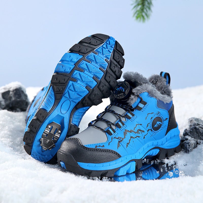 Children'S Shoes, Children'S Hiking Shoes, Winter Waterproof Large Cotton Cold-Proof Outdoor Sports Wear-Resistant Anti-Slip Boys' Hiking Shoes - Image 2
