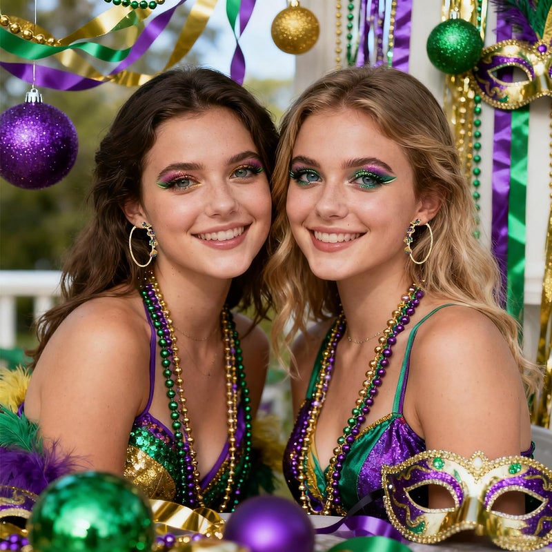 BVGA Holiday Hoop Earrings for Women Glitter Festive Enamel Green Shamrock Charm Hoops for Mardi Gras St. Patrick's Day Jewelry Gifts for Party Carnival - Image 5