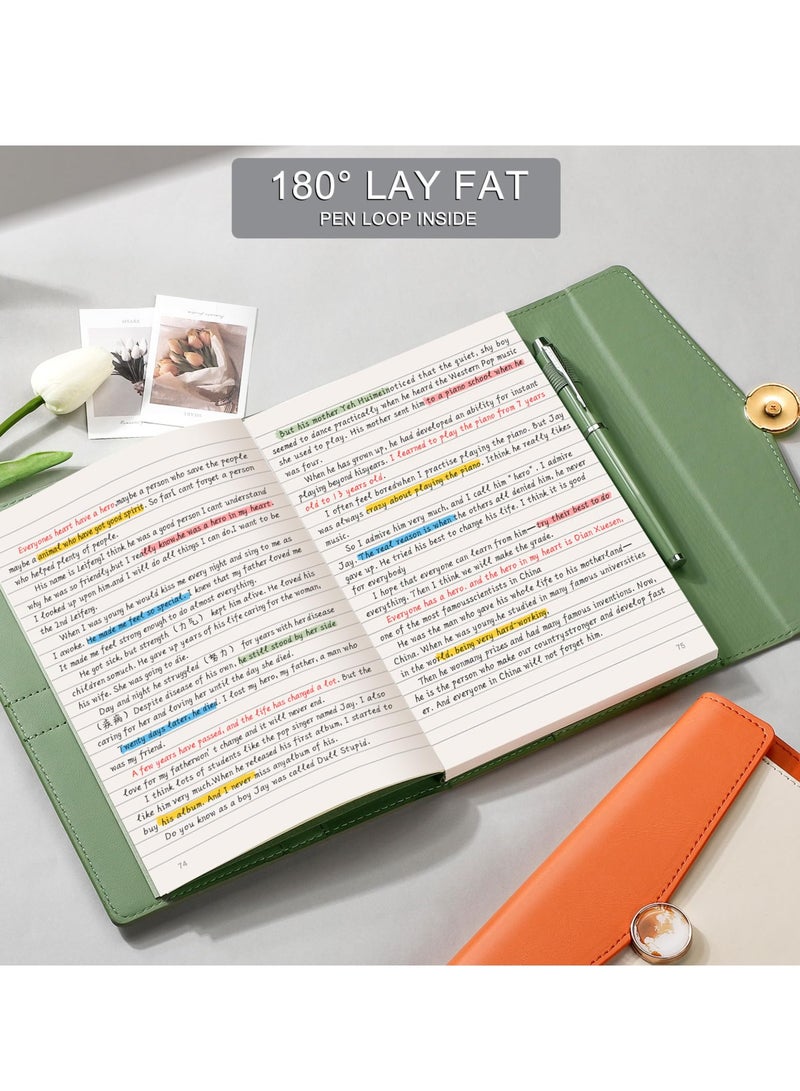 Generic Journal Lined Notebook - 192 Numbered s A5 Notebook College Ruled Journal for Writing, 100gsm Lined Paper, Leather Hardcover, for Women Men Work Office School, Meeting 6.1'' x 8.7'' - Green - Image 4