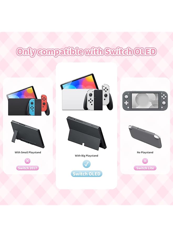 GEEKSHARE Protective Skin For Switch Oled Kawaii Plush Cover Case Anti Scratch Hard Cover Protector Compatible With Switch Oled And Joystick Controllers Mikko Sweet Thoughts - Image 2