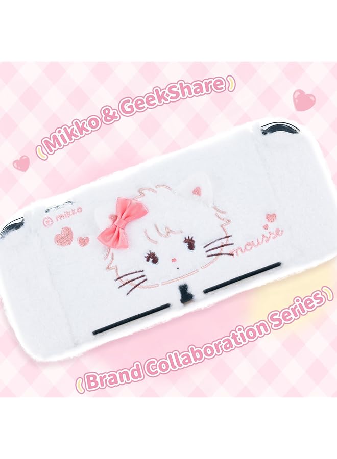 GEEKSHARE Protective Skin For Switch Oled Kawaii Plush Cover Case Anti Scratch Hard Cover Protector Compatible With Switch Oled And Joystick Controllers Mikko Sweet Thoughts - Image 5