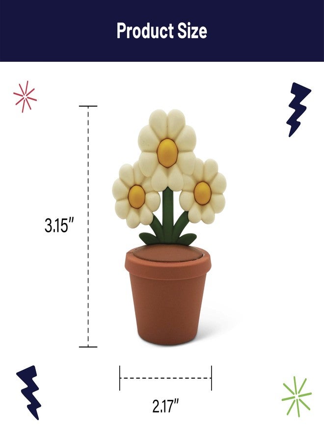 GOOFBALLS Mini Garden Figurines for Desk Decor - Cute Resin Accessories for Fairy Gardens, Terrariums, Succulent Pots & Office Spaces - Tiny Plant Decor Statues - Daisy - Image 2