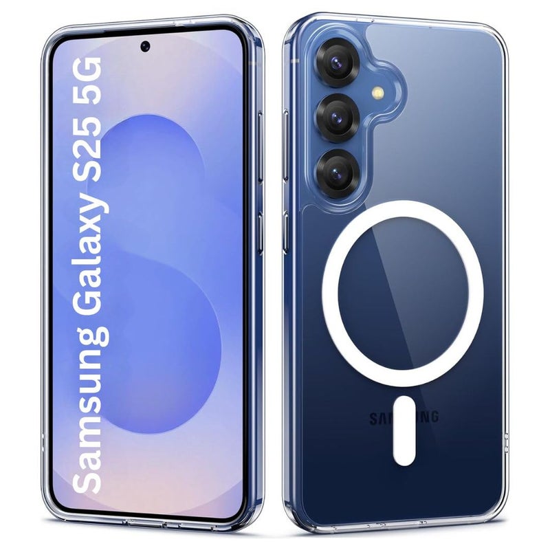 ShieldTech Back Case Cover for Samsung Galaxy S25 5G | Mag-Safe Compatible | Transparent Mobile Phone Case Cover for Samsung Galaxy S 25 5G / Samsung S 25 5G | TPU Transparent Back Cover Case - Image 1