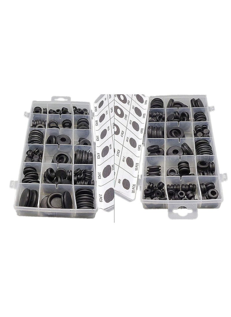 DIY Crafts DIY Crafts CTDIYHI53953 125pcBoxs Black Ring Rubber Grommet Firewall Hole Plug Assortment Electrical Wire Sealing Gasket Kit for  - Image 4