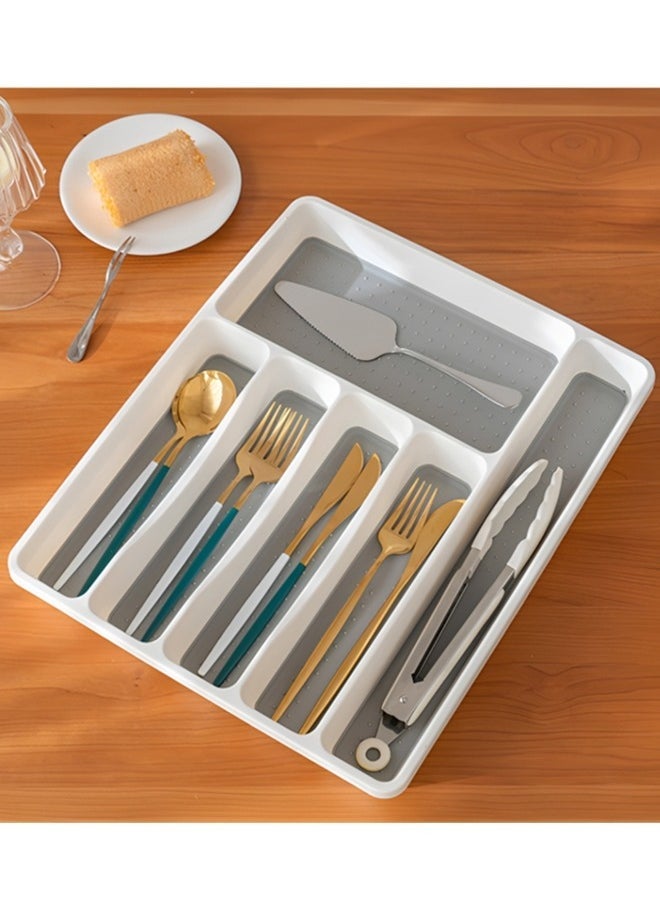Beauenty Kitchen Tableware Storage Box,Classic 6-grid Storage Box,Kitchen Drawer Storage  Finisher,Stainless Steel Knife And Fork Tableware Tray,Kitchen Organizer - Image 4