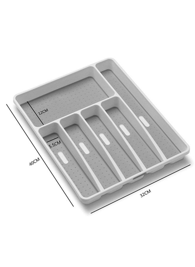 Beauenty Kitchen Tableware Storage Box,Classic 6-grid Storage Box,Kitchen Drawer Storage  Finisher,Stainless Steel Knife And Fork Tableware Tray,Kitchen Organizer - Image 2