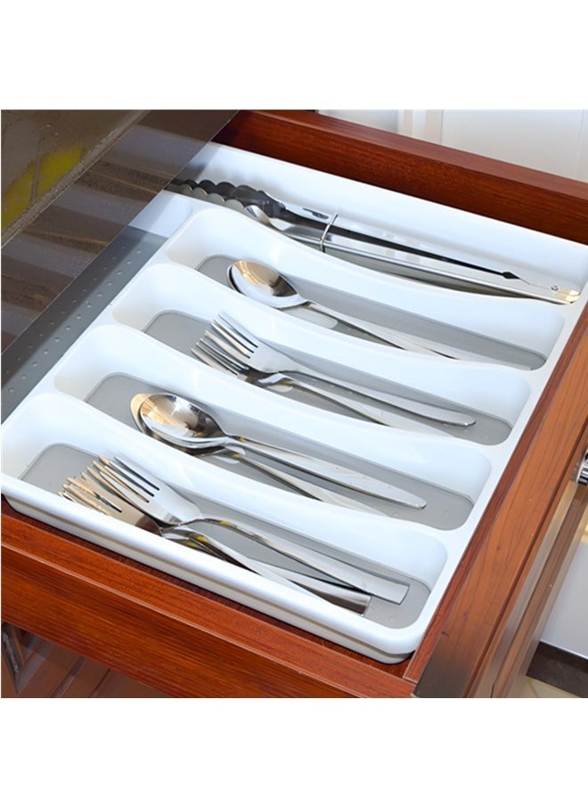 Beauenty Kitchen Tableware Storage Box,Classic 6-grid Storage Box,Kitchen Drawer Storage  Finisher,Stainless Steel Knife And Fork Tableware Tray,Kitchen Organizer - Image 3