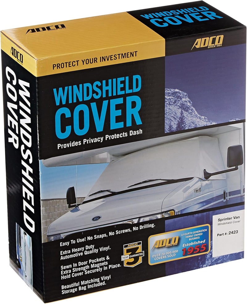 ADCO 2423 Polar White Windshield Cover for Sprinter Van - Image 1