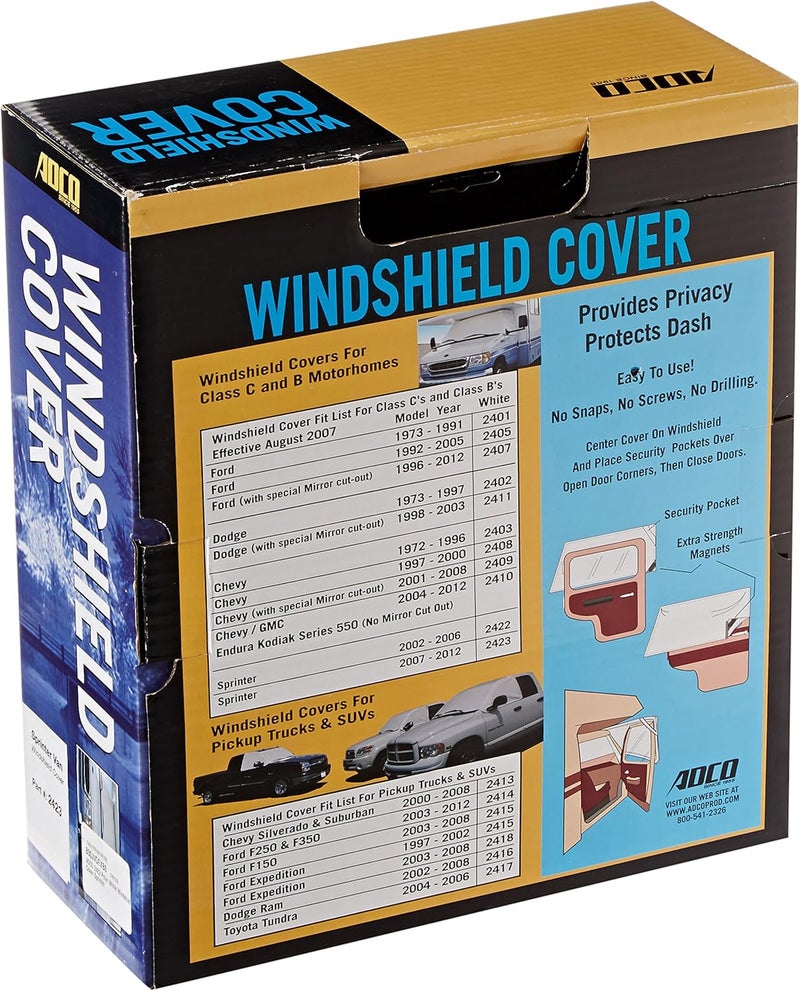 ADCO 2423 Polar White Windshield Cover for Sprinter Van - Image 2