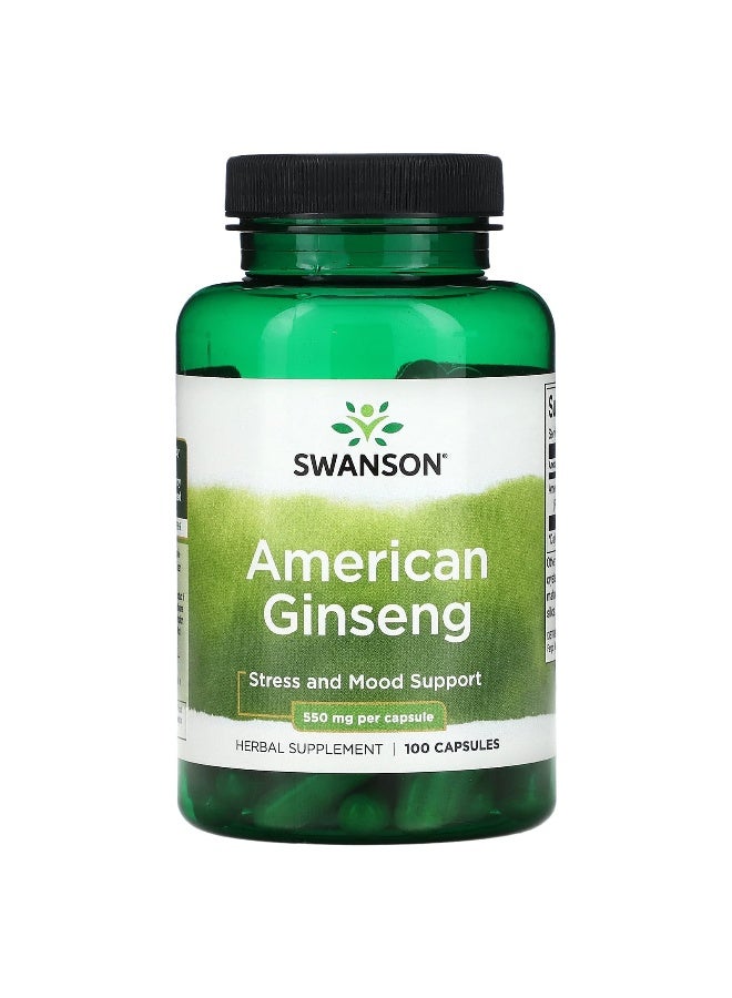 Swanson, American Ginseng , 550 mg , 100 Capsules - Image 1