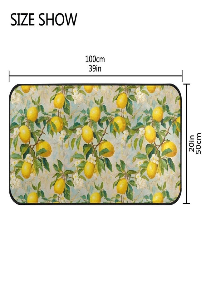 ALAZA Kitchen Mats, Lemon Print Flower Floor Mat for Kitchen, Bathroom, Bedroom, 39x20 inch - Image 2