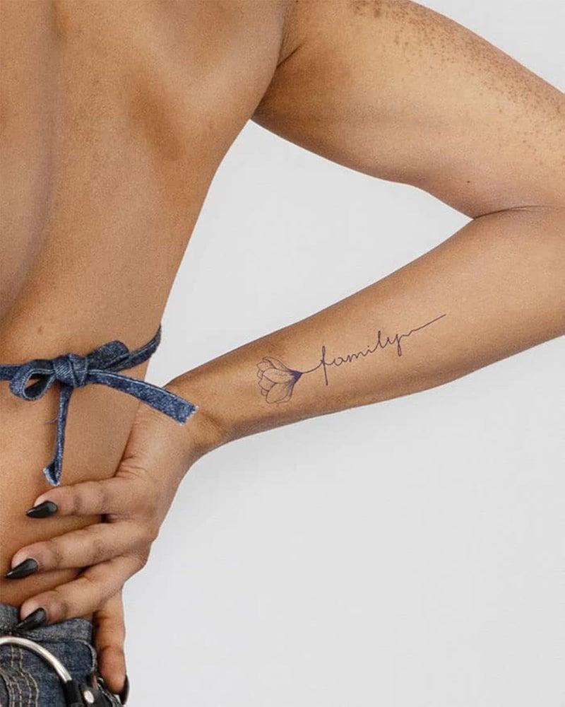 Inkbox Temporary Tattoos, Semi-Permanent Tattoo, One Premium Easy Long Lasting, Water-Resistant Temp Tattoo with For Now Ink - Lasts 1-2 Weeks, Famiglia, 7 x 2 in