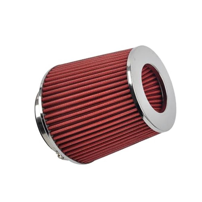 GESEXI Universal Clamp On Air Intake Filter fits 3 In /3.5 In /4 In Three Different Size, Cone Air Intake Filter-Red - Image 4