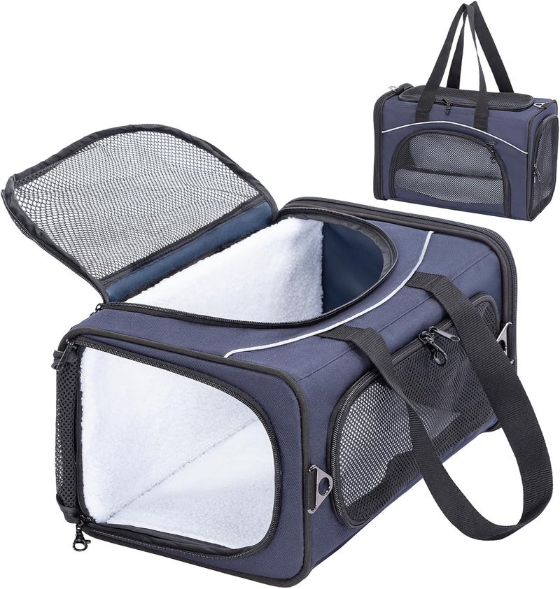 Petsfit Transport Bag Cat & Dog Bag Aeroplane | Flight Bag for Dogs & Transport Box Cat | Flightworthy Pet Bag | Safe Transport in Car, Plane and Train, S/Blue - Image 1