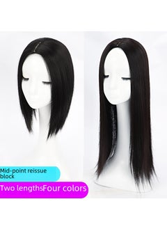 Factory wholesale simulation scalp mid-length head hair patch cover white hair mid-length straight hair mid-length hair patch[ZFK-55CM]-light brown [ZFK-55CM]-light brown