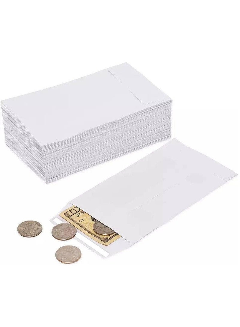 MARKQ (500 حزمة) أظرف عملة بيضاء 6” × 4” أظرف كرافت ذاتية اللصق للبذور للأغراض الصغيرة، الأجزاء، الأجور، الملاحظات، الخرز، الحديقة، المكتب - Image 4