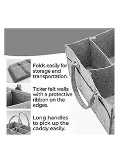 BLOOMING TIME Diaper Caddy Organiser Portable Felt Diaper Nappy Toys Storage Bag Nursery Nappy Changing Organiser for Mom Newborn Kids Baby Diaper Caddy Baby Wipes Bag  - Image 5