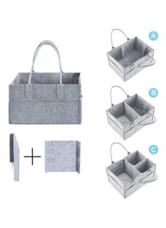 BLOOMING TIME Diaper Caddy Organiser Portable Felt Diaper Nappy Toys Storage Bag Nursery Nappy Changing Organiser for Mom Newborn Kids Baby Diaper Caddy Baby Wipes Bag  - Image 4