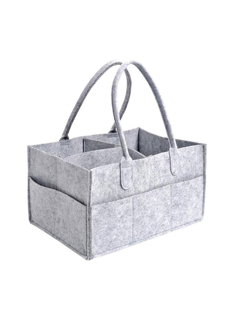 BLOOMING TIME Diaper Caddy Organiser Portable Felt Diaper Nappy Toys Storage Bag Nursery Nappy Changing Organiser for Mom Newborn Kids Baby Diaper Caddy Baby Wipes Bag  - Image 2